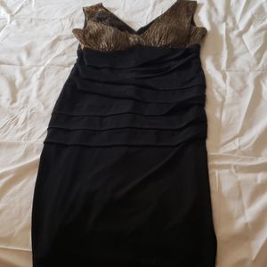 Black/Gold cocktail dress with flower design